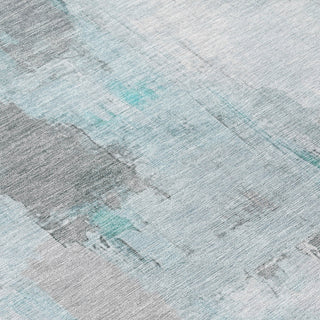 Piper Looms Chantille Abstract ACN1967 Teal Machine Washable Area Rug Swatch Image
