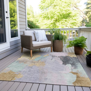 Piper Looms Chantille Abstract ACN1968 Lavender Machine Washable Area Rug Outdoor Lifestyle Image Feature
