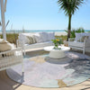 Piper Looms Chantille Abstract ACN1968 Lavender Machine Washable Area Rug Round Outdoor Lifestyle Image Feature