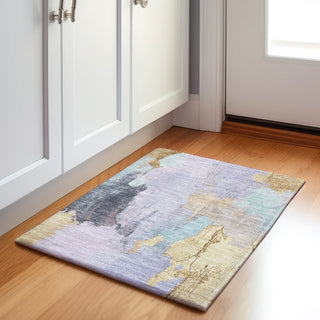 Piper Looms Chantille Abstract ACN1968 Lavender Machine Washable Area Rug Scatter Lifestyle Image Feature