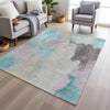 Piper Looms Chantille Abstract ACN1968 Teal Machine Washable Area Rug Lifestyle Image Feature