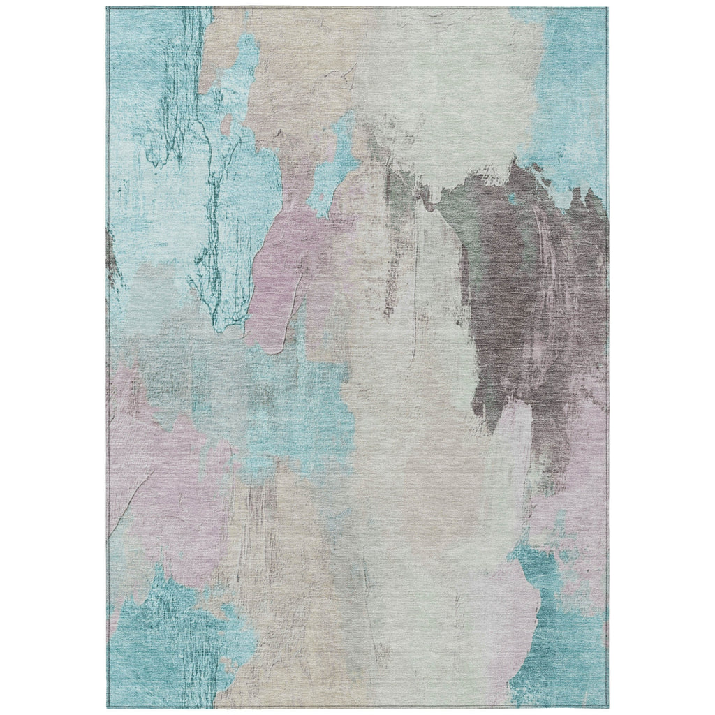 Piper Looms Chantille Abstract ACN1968 Teal Machine Washable Area Rug main image