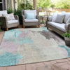 Piper Looms Chantille Abstract ACN1968 Teal Machine Washable Area Rug Outdoor Lifestyle Image Feature