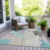 Piper Looms Chantille Abstract ACN1968 Teal Machine Washable Area Rug Outdoor Lifestyle Image Feature