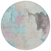 Piper Looms Chantille Abstract ACN1968 Teal Machine Washable Area Rug Round Main Image