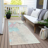Piper Looms Chantille Abstract ACN1968 Teal Machine Washable Area Rug Runner Outdoor Lifestyle Image Feature