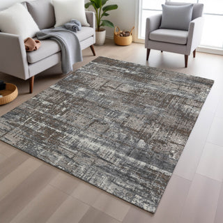 Piper Looms Chantille Geometric ACN1969 Brown Machine Washable Area Rug Lifestyle Image Feature