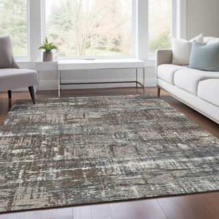 Piper Looms Chantille Geometric ACN1969 Brown Machine Washable Area Rug Lifestyle Image Feature