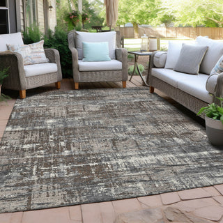 Piper Looms Chantille Geometric ACN1969 Brown Machine Washable Area Rug Outdoor Lifestyle Image Feature