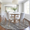 Piper Looms Chantille Geometric ACN1969 Brown Machine Washable Area Rug Round Lifestyle Image Feature