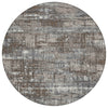 Piper Looms Chantille Geometric ACN1969 Brown Machine Washable Area Rug Round Main Image