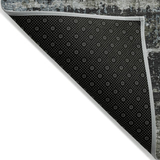 Piper Looms Chantille Geometric ACN1969 Charcoal Machine Washable Area Rug Backing Image