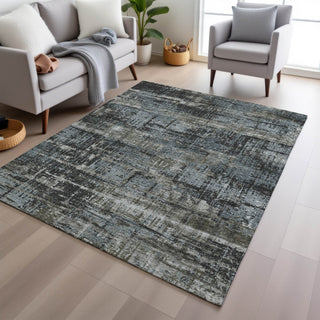 Piper Looms Chantille Geometric ACN1969 Charcoal Machine Washable Area Rug Lifestyle Image Feature