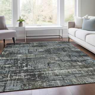 Piper Looms Chantille Geometric ACN1969 Charcoal Machine Washable Area Rug Lifestyle Image Feature