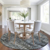 Piper Looms Chantille Geometric ACN1969 Charcoal Machine Washable Area Rug Round Lifestyle Image Feature