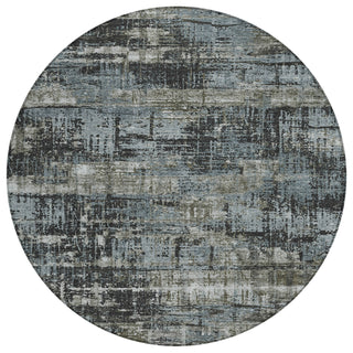 Piper Looms Chantille Geometric ACN1969 Charcoal Machine Washable Area Rug Round Main Image
