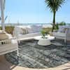 Piper Looms Chantille Geometric ACN1969 Charcoal Machine Washable Area Rug Round Outdoor Lifestyle Image Feature