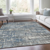 Piper Looms Chantille Geometric ACN1969 Denim Machine Washable Area Rug Lifestyle Image Feature