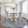 Piper Looms Chantille Geometric ACN1969 Denim Machine Washable Area Rug Round Lifestyle Image Feature