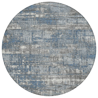Piper Looms Chantille Geometric ACN1969 Denim Machine Washable Area Rug Round Main Image