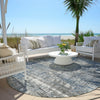 Piper Looms Chantille Geometric ACN1969 Denim Machine Washable Area Rug Round Outdoor Lifestyle Image Feature