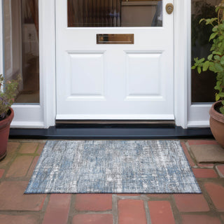 Piper Looms Chantille Geometric ACN1969 Denim Machine Washable Area Rug Scatter Outdoor Lifestyle Image Feature