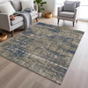 Piper Looms Chantille Geometric ACN1969 Navy Machine Washable Area Rug Lifestyle Image Feature