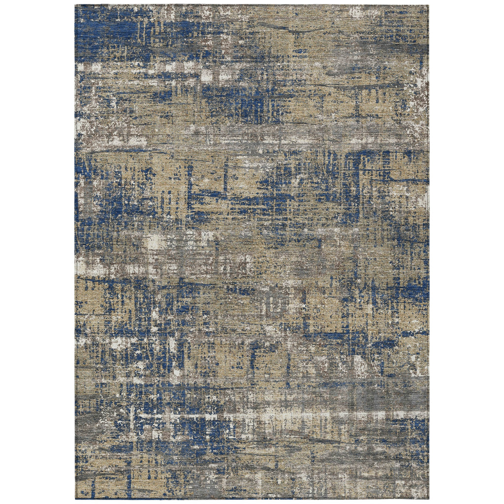 Piper Looms Chantille Geometric ACN1969 Navy Machine Washable Area Rug main image
