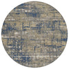 Piper Looms Chantille Geometric ACN1969 Navy Machine Washable Area Rug Round Main Image