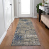 Piper Looms Chantille Geometric ACN1969 Navy Machine Washable Area Rug Runner Lifestyle Image Feature