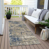 Piper Looms Chantille Geometric ACN1969 Navy Machine Washable Area Rug Runner Outdoor Lifestyle Image Feature
