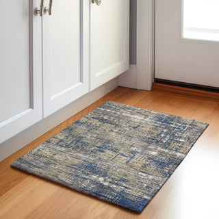 Piper Looms Chantille Geometric ACN1969 Navy Machine Washable Area Rug Scatter Lifestyle Image Feature