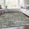 Piper Looms Chantille Geometric ACN1969 Olive Machine Washable Area Rug Lifestyle Image Feature