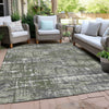 Piper Looms Chantille Geometric ACN1969 Olive Machine Washable Area Rug Outdoor Lifestyle Image Feature