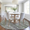 Piper Looms Chantille Geometric ACN1969 Olive Machine Washable Area Rug Round Lifestyle Image Feature