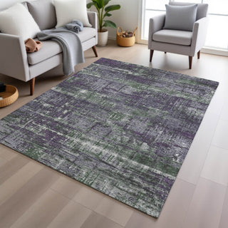 Piper Looms Chantille Geometric ACN1969 Purple Machine Washable Area Rug Lifestyle Image Feature