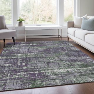 Piper Looms Chantille Geometric ACN1969 Purple Machine Washable Area Rug Lifestyle Image Feature