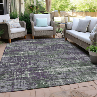 Piper Looms Chantille Geometric ACN1969 Purple Machine Washable Area Rug Outdoor Lifestyle Image Feature