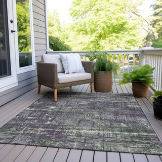 Piper Looms Chantille Geometric ACN1969 Purple Machine Washable Area Rug Outdoor Lifestyle Image Feature