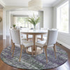 Piper Looms Chantille Geometric ACN1969 Purple Machine Washable Area Rug Round Lifestyle Image Feature