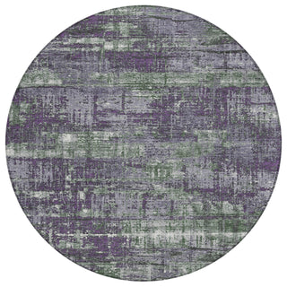 Piper Looms Chantille Geometric ACN1969 Purple Machine Washable Area Rug Round Main Image