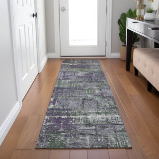 Piper Looms Chantille Geometric ACN1969 Purple Machine Washable Area Rug Runner Lifestyle Image Feature