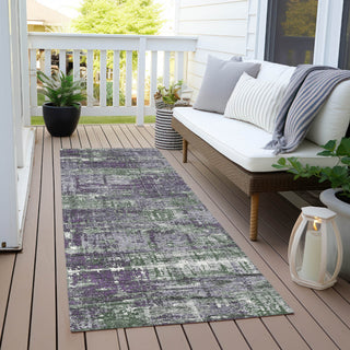Piper Looms Chantille Geometric ACN1969 Purple Machine Washable Area Rug Runner Outdoor Lifestyle Image Feature