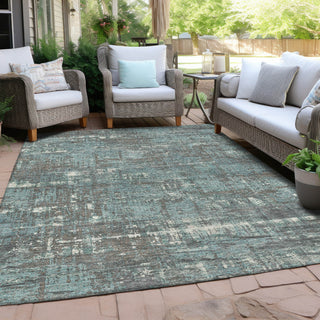 Piper Looms Chantille Geometric ACN1969 Taupe Machine Washable Area Rug Outdoor Lifestyle Image Feature