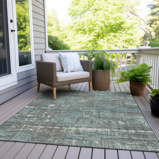 Piper Looms Chantille Geometric ACN1969 Taupe Machine Washable Area Rug Outdoor Lifestyle Image Feature