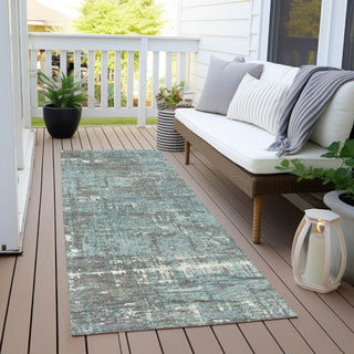 Piper Looms Chantille Geometric ACN1969 Taupe Machine Washable Area Rug Runner Outdoor Lifestyle Image Feature