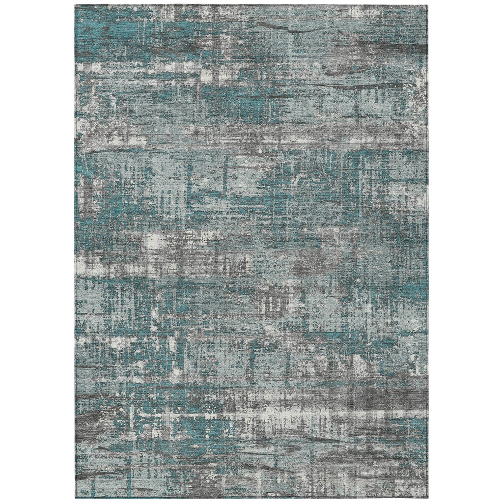 Piper Looms Chantille Geometric ACN1969 Teal Machine Washable Area Rug main image