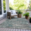 Piper Looms Chantille Geometric ACN1969 Teal Machine Washable Area Rug Outdoor Lifestyle Image Feature