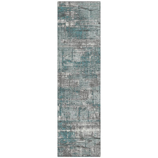 Piper Looms Chantille Geometric ACN1969 Teal Machine Washable Area Rug Runner Main Image