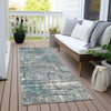 Piper Looms Chantille Geometric ACN1969 Teal Machine Washable Area Rug Runner Outdoor Lifestyle Image Feature
